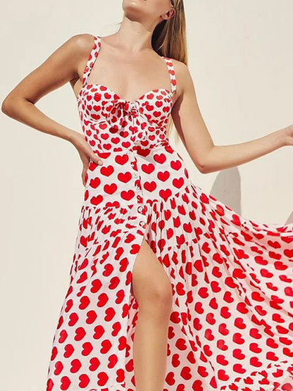 Sling Lace Up Printed One Piece Swimsuit and Beach Skirt