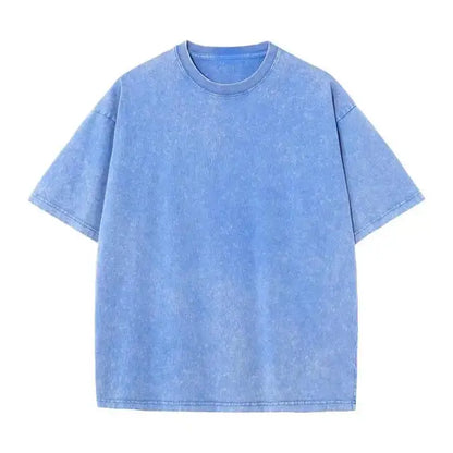 ’s Washed T-shirts Street Hip Hop Retro Punk T Shirt Harajuku Cotton Short Sleeve Acid Wash Tshirts Top