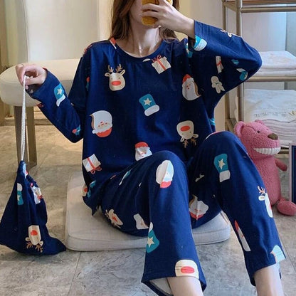 Merry Christmas Pajamas Set Matching Set Full Sleeve Tops+pants 2 Pieces