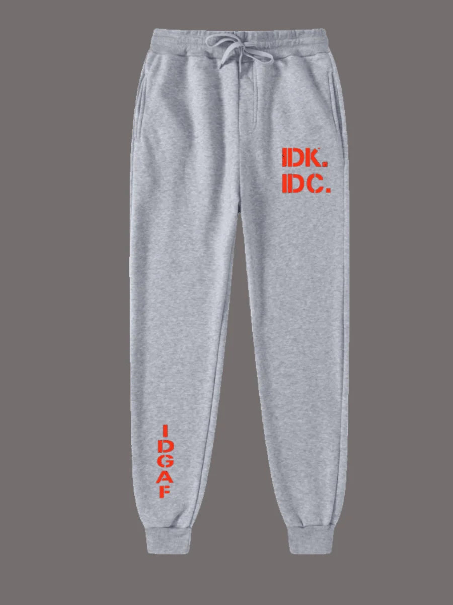 Mid Waist Letter Print Drawstring Sweatpants Man Pants Autumn Winter ’s Clothing Drawstring Trousers Joggi – ’s Sweatpants