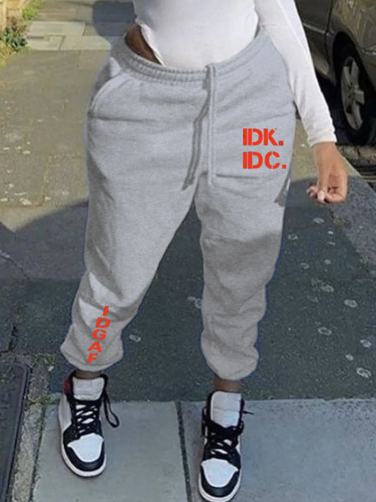 Mid Waist Letter Print Drawstring Sweatpants Man Pants Autumn Winter ��s Clothing Drawstring Trousers Joggi – ’s Sweatpants