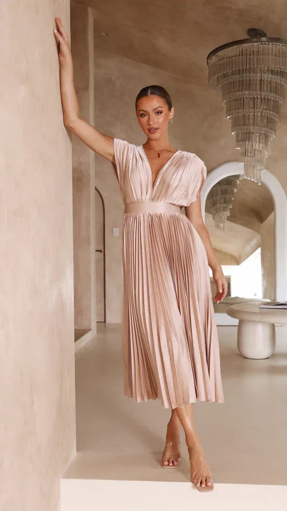 Emma | Deep V-neck Maxi Dress