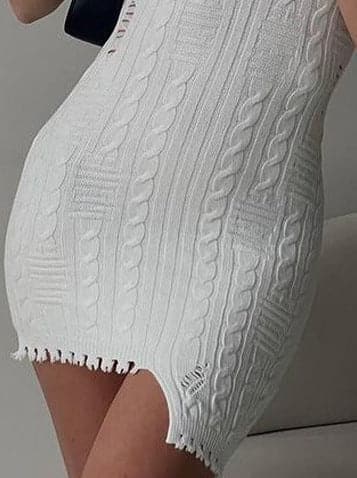 Dressbetty - Mini Dress Black Knit Bodycon Dresses