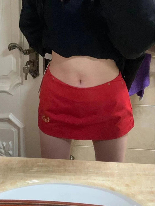 Mini Y2k Summer Embroidery Bodycon Skirt