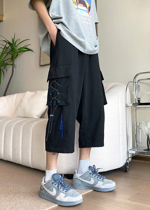Modern Apricot Patchwork Drawstring High Waist Crop Pants Summer Yt026