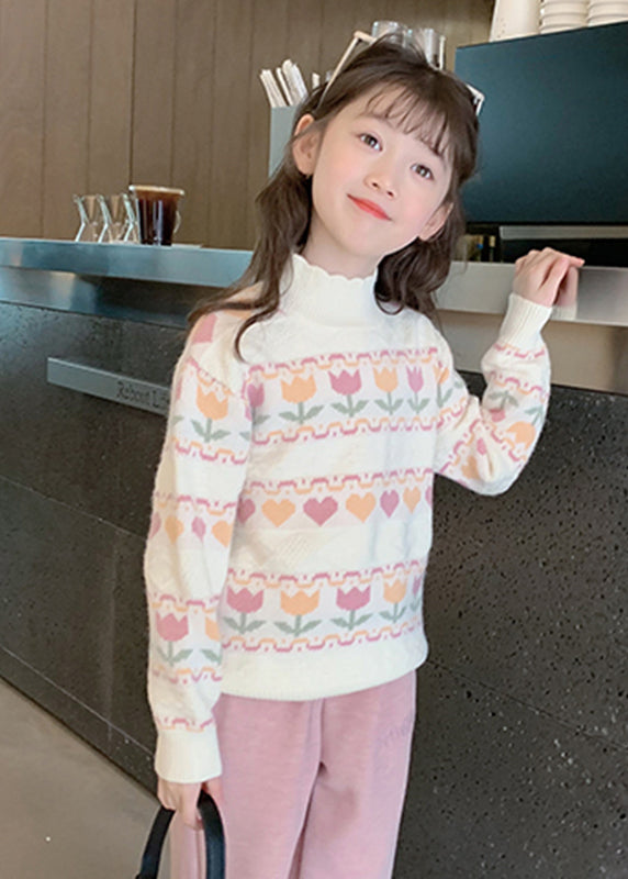 Modern Beige Ruffled Patchwork Cotton Knit Sweater Spring Tp039