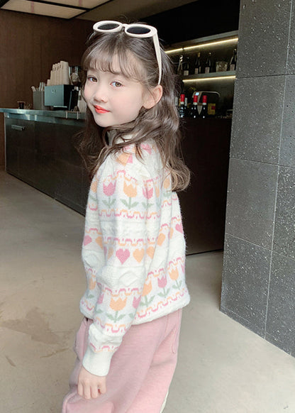 Modern Beige Ruffled Patchwork Cotton Knit Sweater Spring Tp039