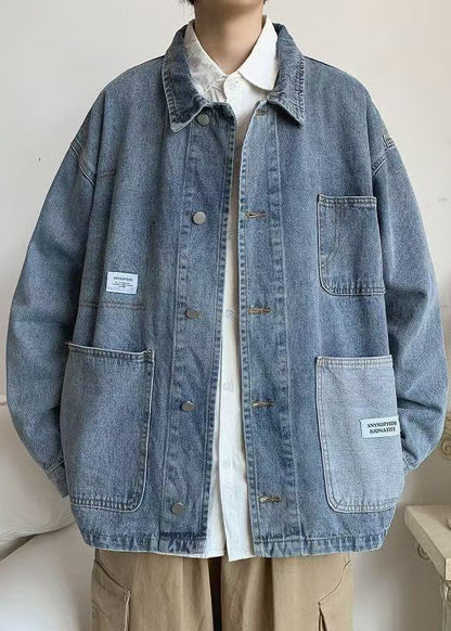 Blue Peter Denim Pan Coats Collar Spring Pockets Modern