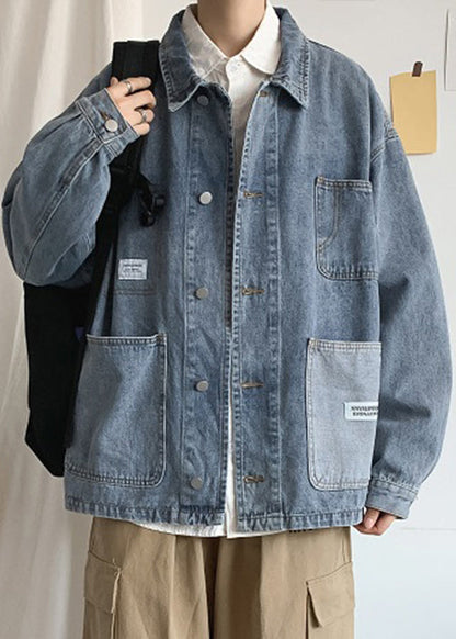 Blue Peter Denim Pan Coats Collar Spring Pockets Modern