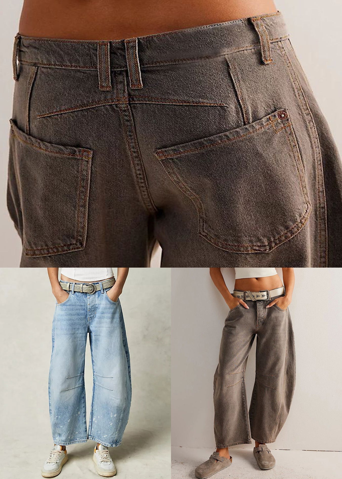 Waist Denim Pants Modern Blue Crop High Summer Pockets