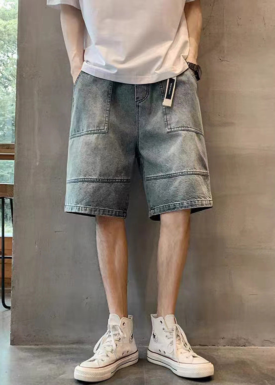 Modern Blue Pockets High Waist Denim Shorts Summer Yl026