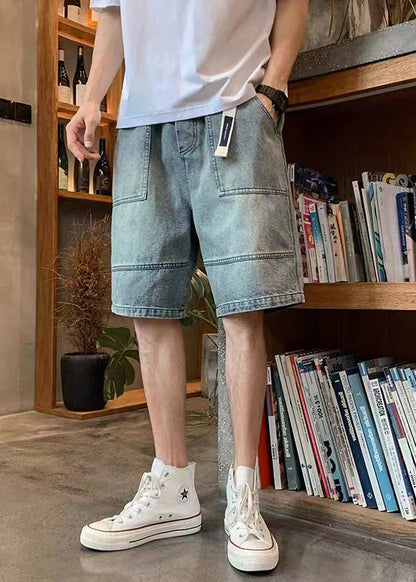 Modern Blue Pockets High Waist Denim Shorts Summer Yl026