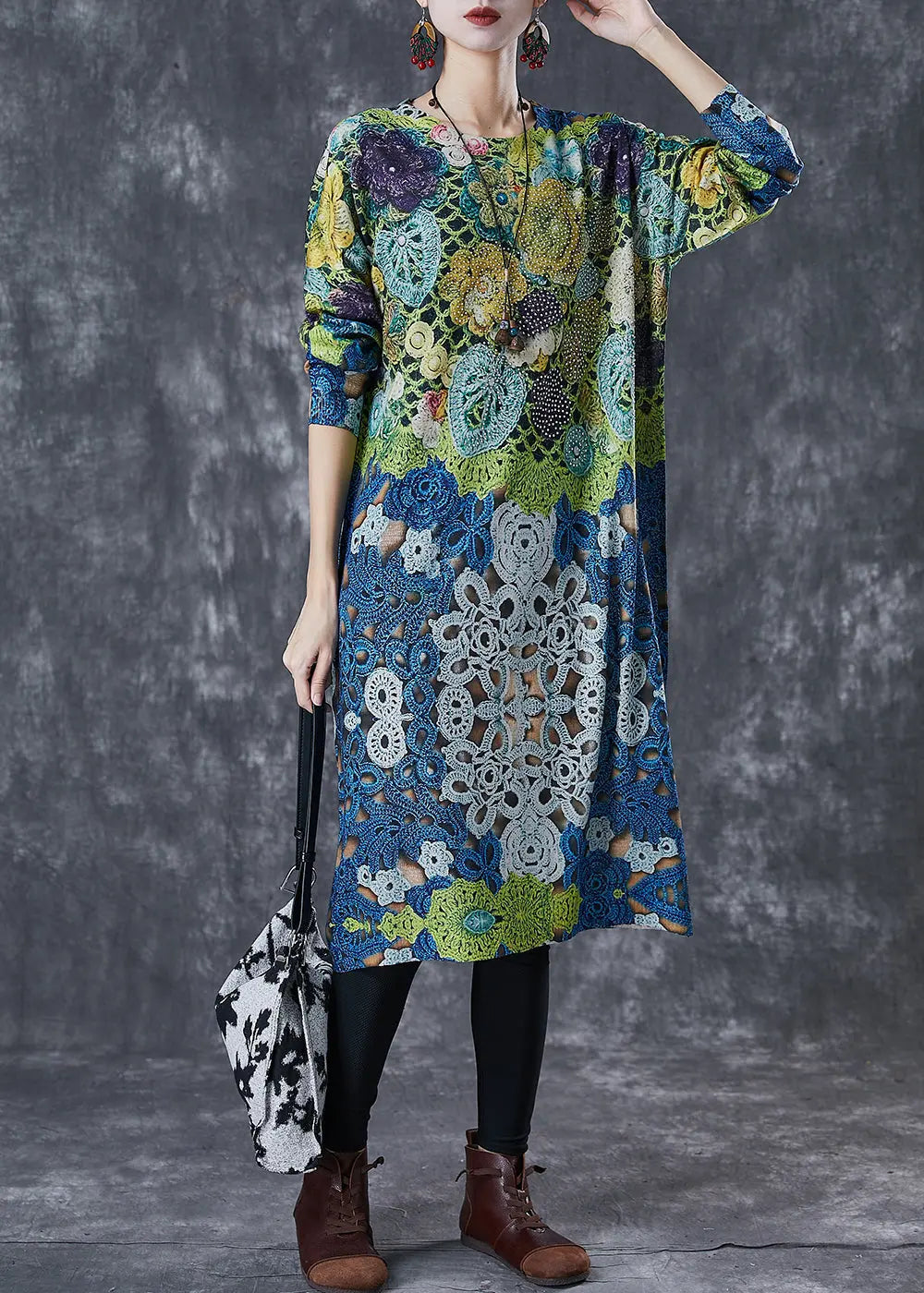 Print Knit Maxi Dresses Spring