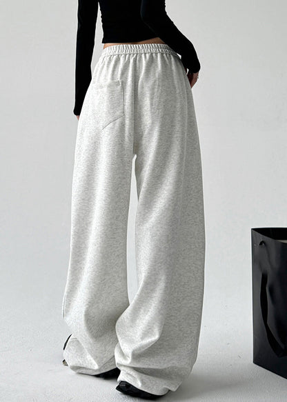 Modern Grey Patchwork High Waist Wide Leg Pants Spring Ta065
