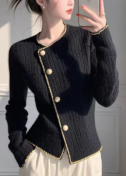 Modern Red O Neck Button Knit Slim Fit Coat Spring Yy035