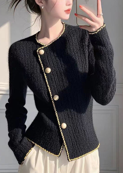 Modern Red O Neck Button Knit Slim Fit Coat Spring Yy035
