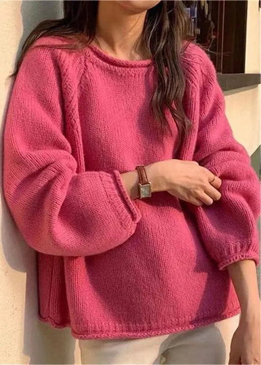 Modern Rose Oversized Cozy Knit Sweaters Spring Ha1064