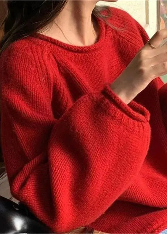 Modern Rose Oversized Cozy Knit Sweaters Spring Ha1064