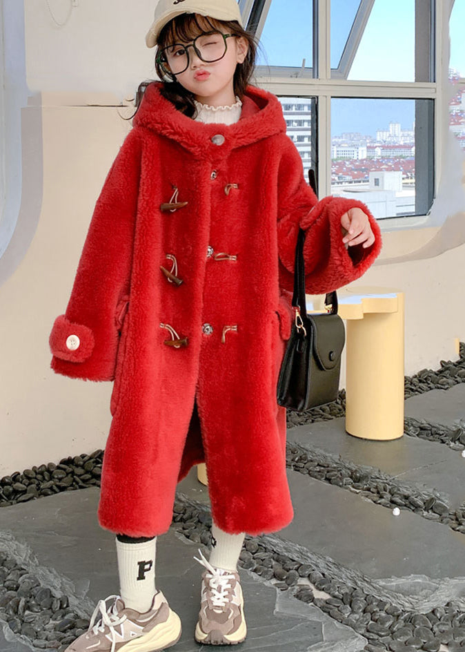 Modern White Button Mink Velvet Long Hooded Coats Winter Tg016
