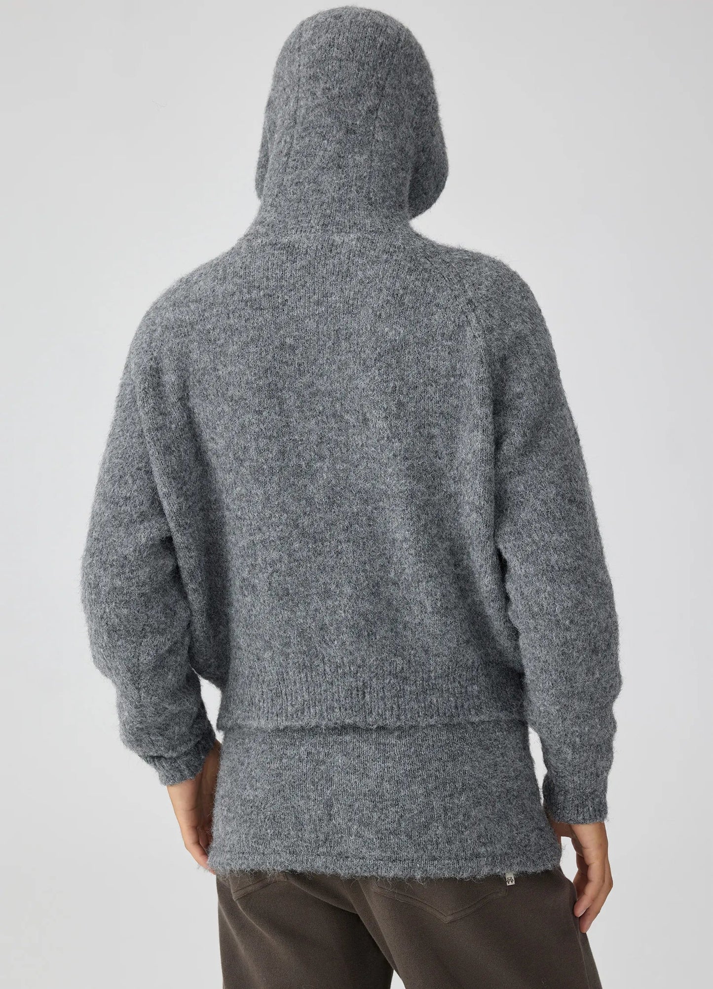 Hooded Button Mohair Cardigan