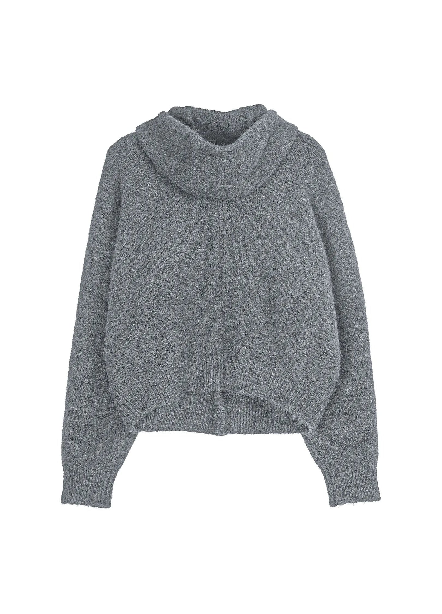 Hooded Button Mohair Cardigan