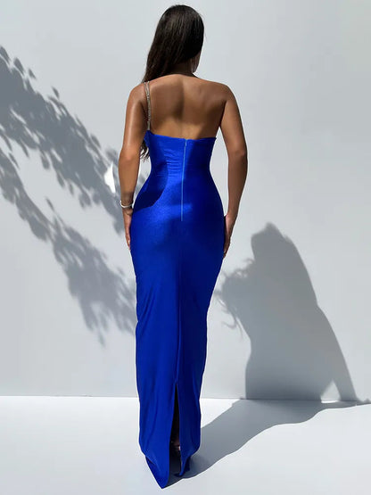 Off-shoulder Sleeveless Gown Maxi Dress