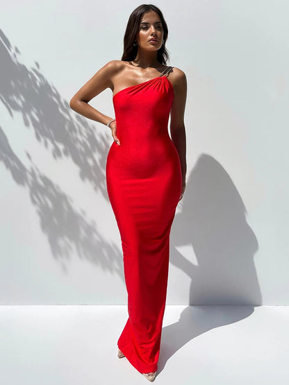 Off-shoulder Sleeveless Gown Maxi Dress