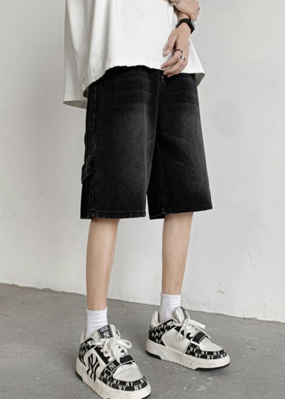 Mud Yellow Pockets Denim Shorts High Waist Summer Yl019