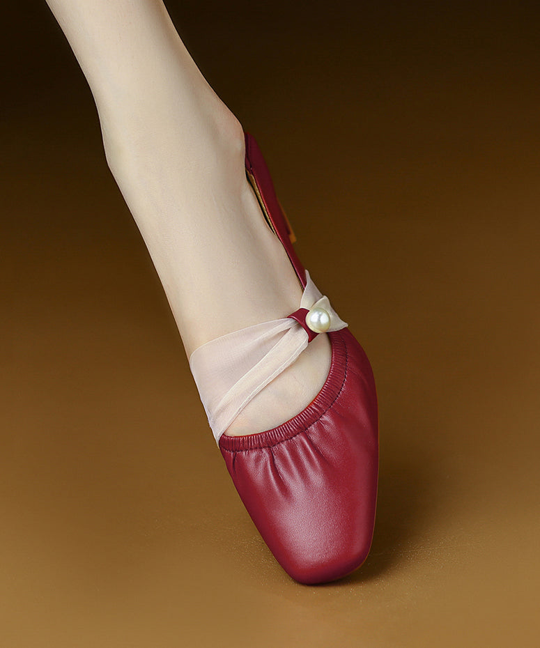 Mulberry Classy Chunky Shoes Cowhide Leather Splicing Ri032