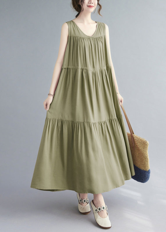 Natural Black Wrinkled Patchwork Long Dress Summer Gh1016