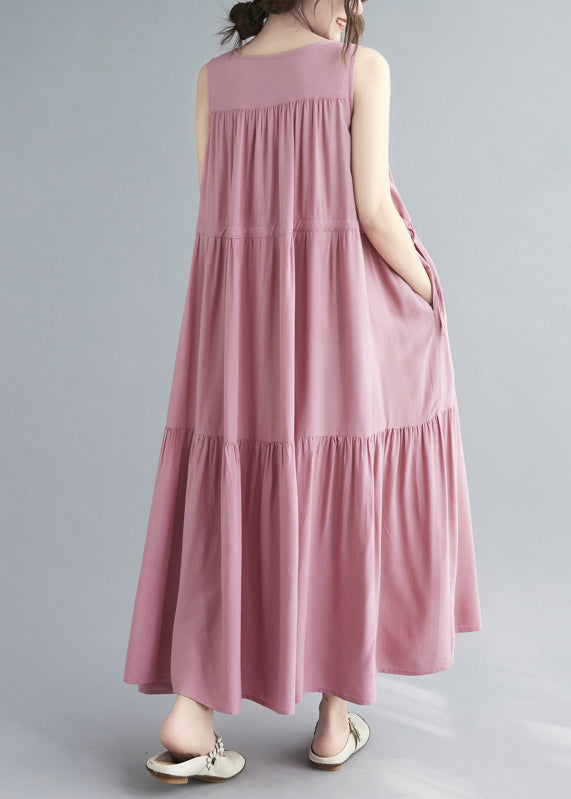 Natural Black Wrinkled Patchwork Long Dress Summer Gh1016