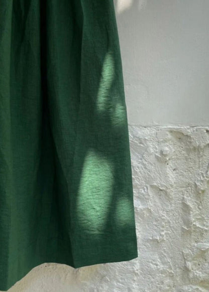 Natural Green Patchwork Maxi Dress Summer Qb023