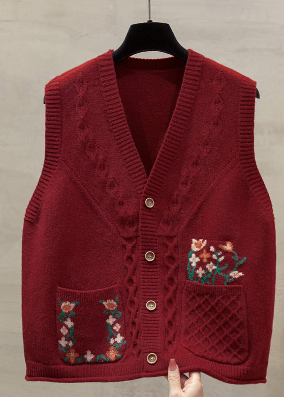 Natural Yellow V Neck Cotton Knitted Waistcoat Fall Qp014