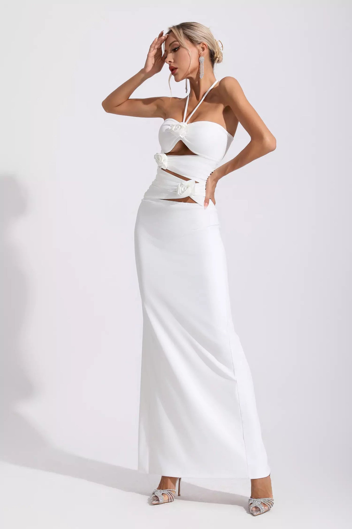 Nayeli White Maxi Dress
