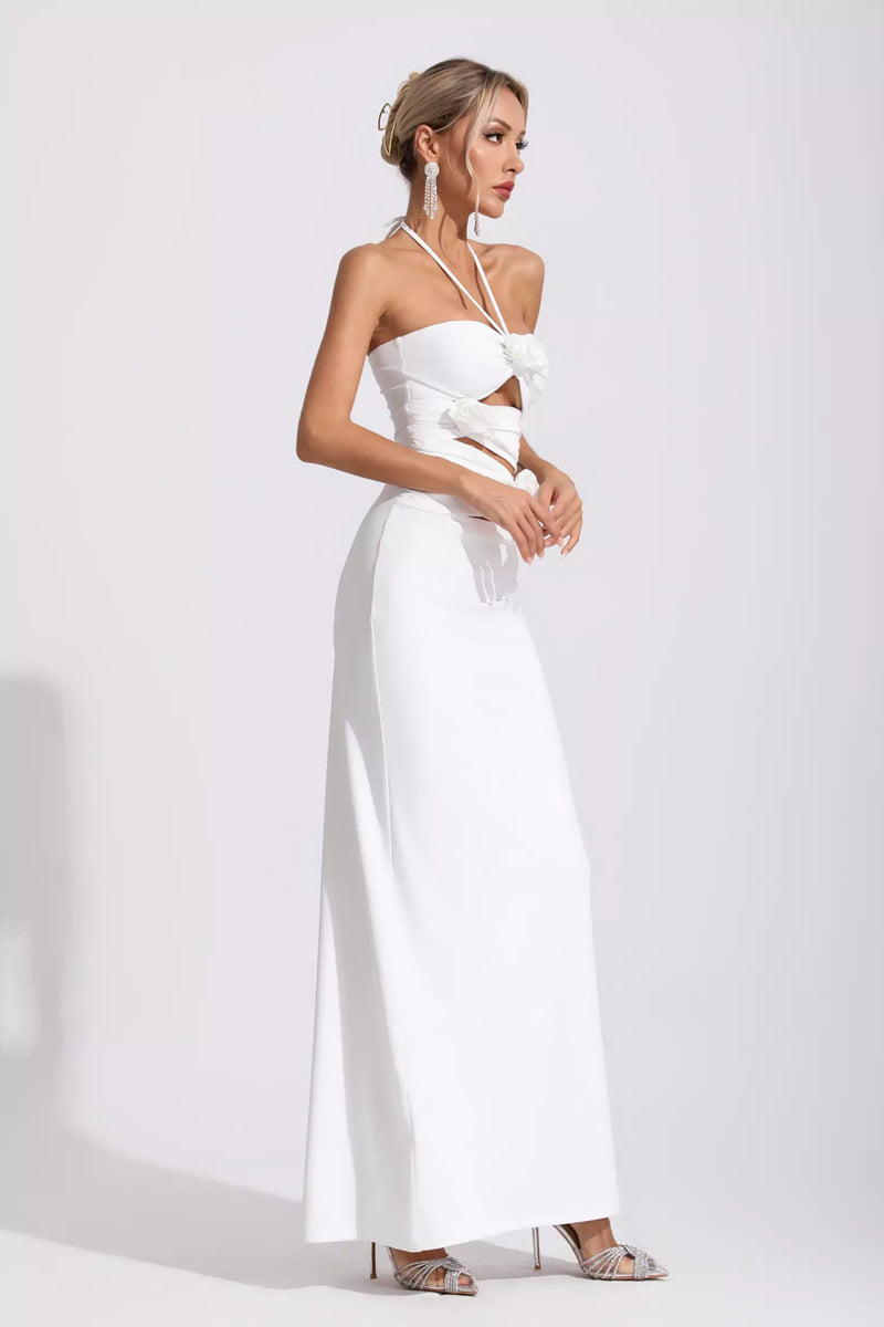 Nayeli White Maxi Dress