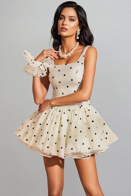 Estelle Square Neck Dot Mini Dress