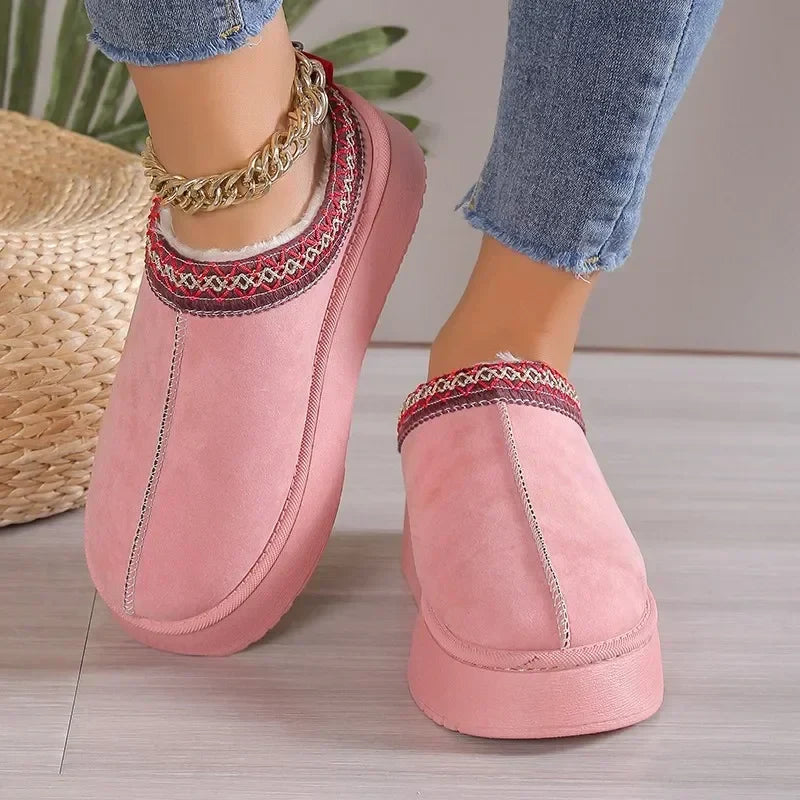 New Ankle Flats Platform Snow Boots Suede Plush Warm Winter New Thick Shoes Chelsea Boots 43