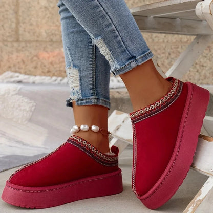 New Ankle Flats Platform Snow Boots Suede Plush Warm Winter New Thick Shoes Chelsea Boots 43