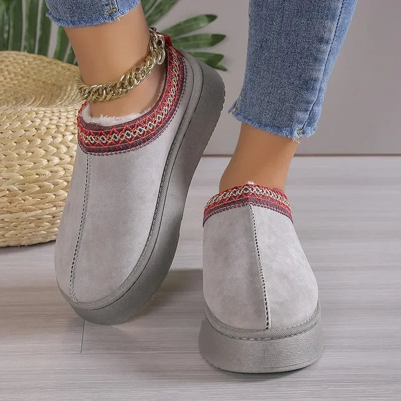 New Ankle Flats Platform Snow Boots Suede Plush Warm Winter New Thick Shoes Chelsea Boots 43