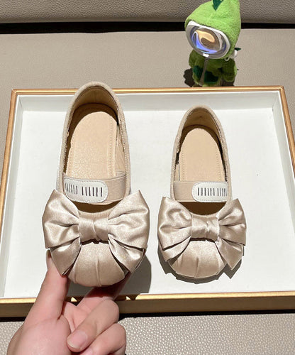 Splicing Bow New Apricot Shoes Flat