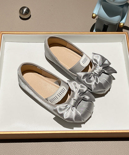 Splicing Bow New Apricot Shoes Flat