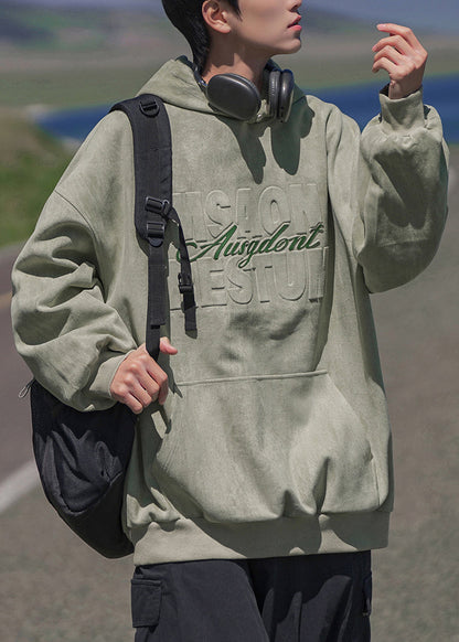 New Apricot Hooded Pockets Cotton Sweatshirts Spring Yq033