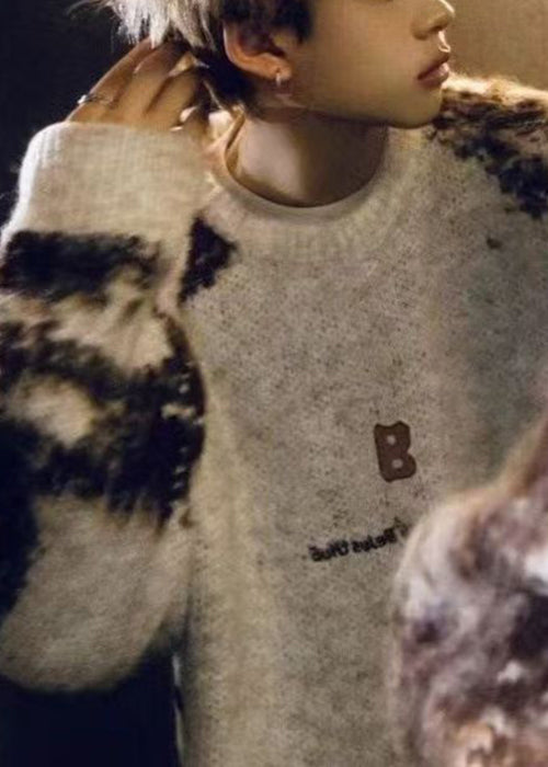 New Beige Tie Dye Cozy Knit Sweaters Winter Rc037