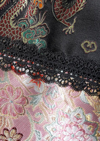 Chinese Button Embroidered Silk Velour Waistcoat Fall