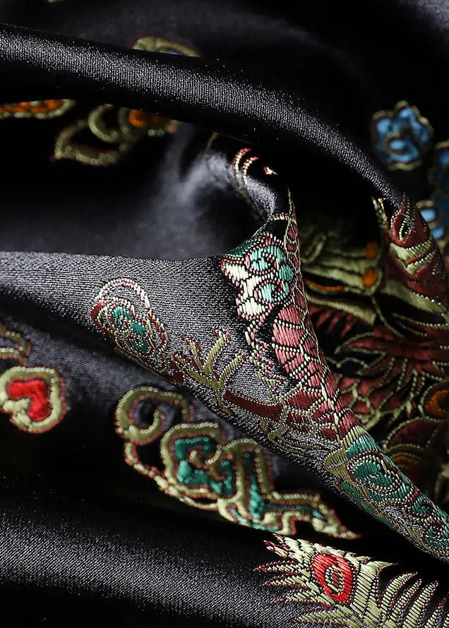 Chinese Button Embroidered Silk Velour Waistcoat Fall