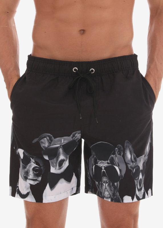Shorts Up Waist New Elastic Lace Summer Print Black Cotton