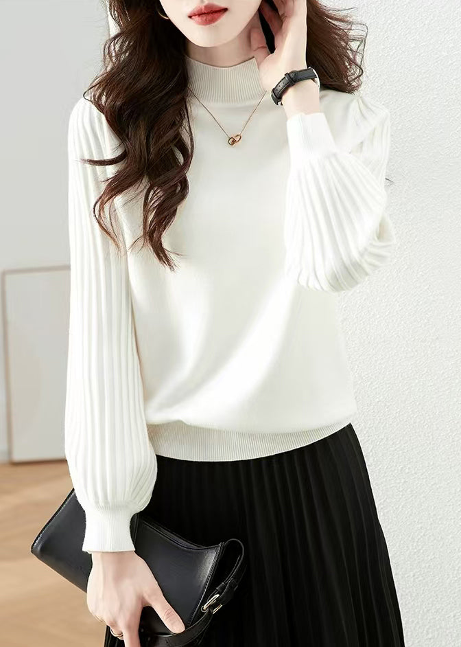 New Black Turtleneck Knit Sweaters Fall Qx032
