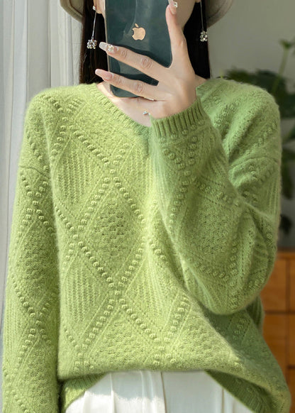 New Blackish Green V Neck Thick Woolen Sweaters Winter Rs018
