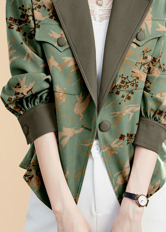New Blue Notched Button Pockets Cotton Coats Fall Wm001