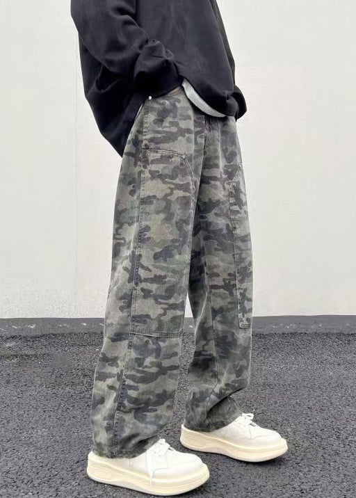 Camouflage Waist Warm High Spring Pockets New Pants Fleece